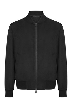Black stretch wool bomber jacket LOW BRAND | L1JFW25266837D001